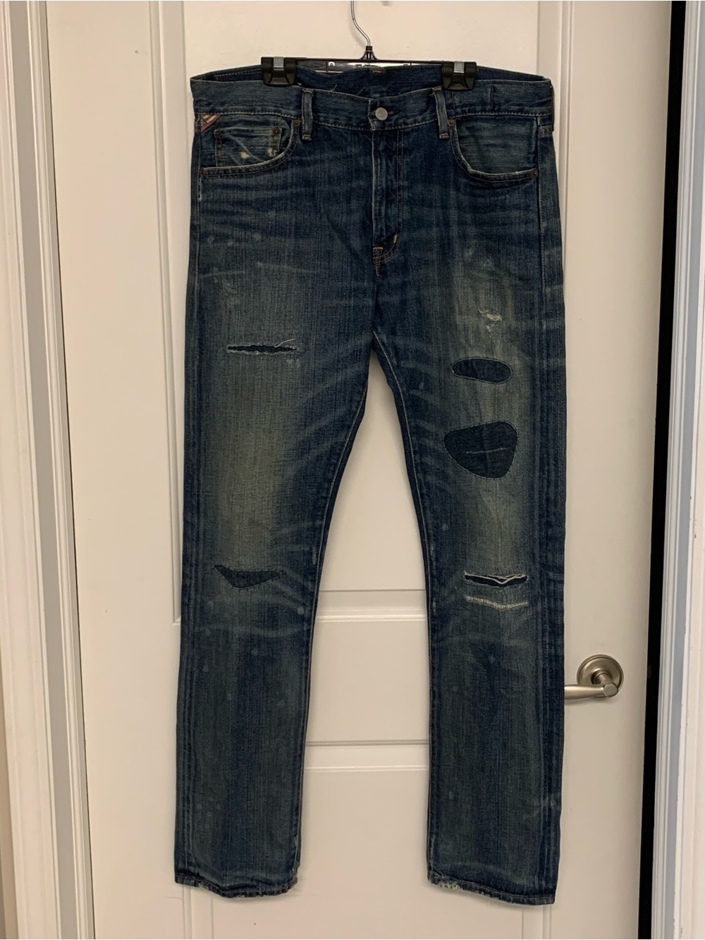 Denim & Supply Ralph Lauren Jeans 34x34 Slim Sashiko Boro Patchwork Distressed
